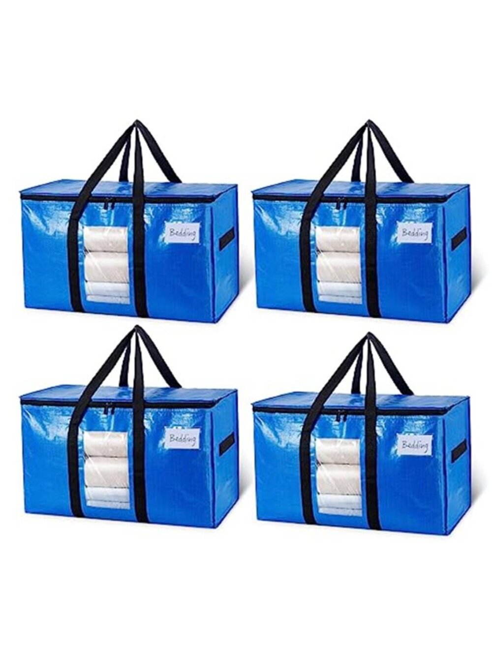 4 Pack Blue Extra Large Moving Bags,Storage Bags with Visible Window